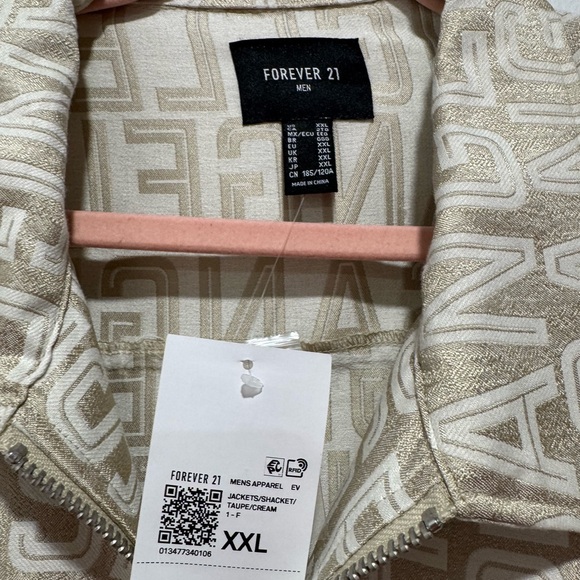 Forever 21 Beige Los Angeles Print Men's Jacket - Picture 5 of 10